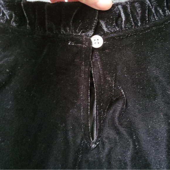 J. Crew Black Velvet Top with Champagne Side Bow size L - Picture 3 of 6